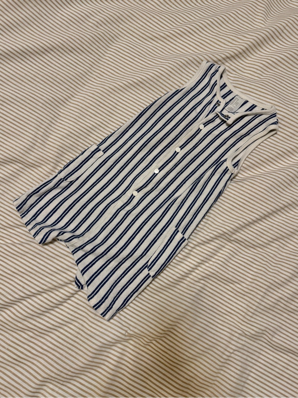 H&M | Striped Sleeveless Button Romper m